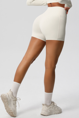 Women's High Waist Side Pocket Yoga Workout Biker Shorts