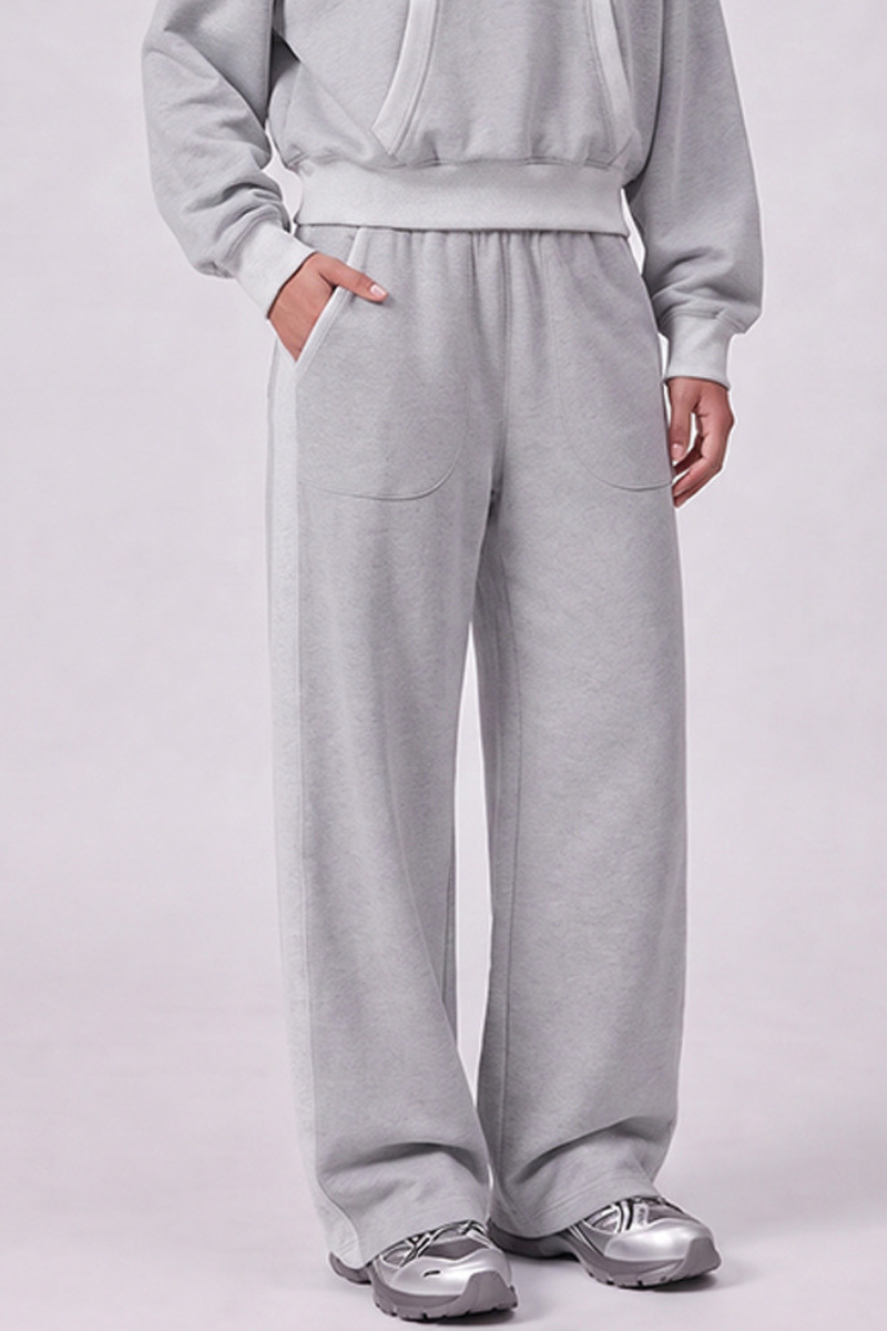Women's Fall 100% Cotton Contrast-Stitch Caual Sweatpants