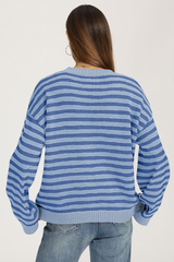 Women's Fall/Winter Knit Striped Knit Color Block Sweater