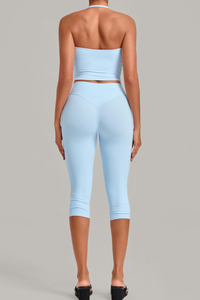 Women’s Halter Tank & Capri Leggings 2-Piece Yoga Set