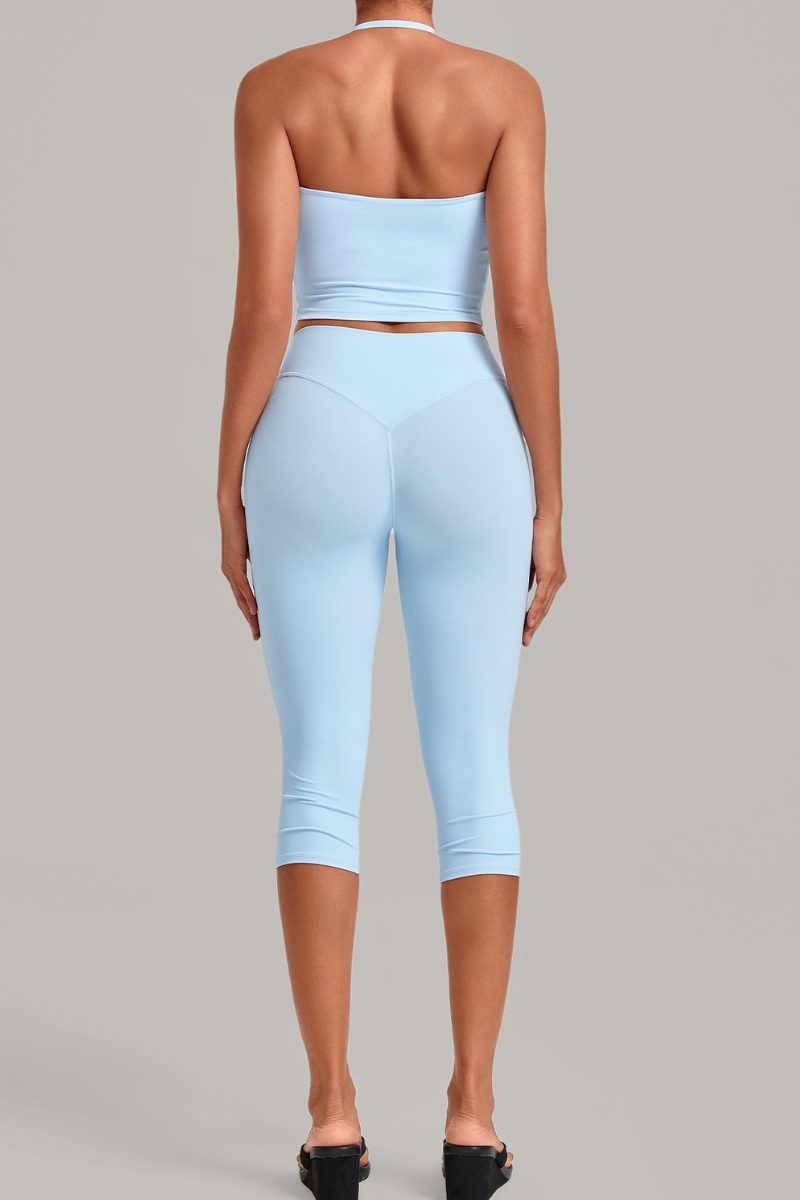 Women’s Halter Tank & Capri Leggings 2-Piece Yoga Set