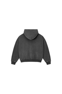 Women Fall 100% Cotton Retro Boxy Two-Way Zip Hooded Jacket