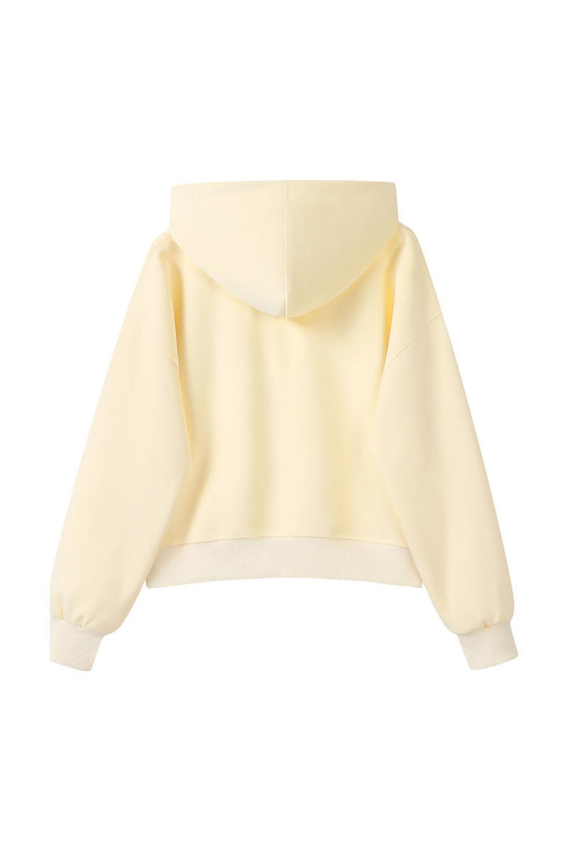 Women's Fall Cropped Relaxed Solid Sports Hoodie