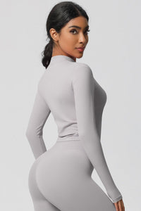 Women's round neck front zipper sports jacket