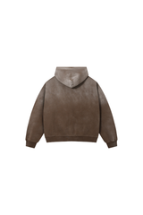 Men's Fleece-Lined Spray-Faded Oversized Hooded Jacket
