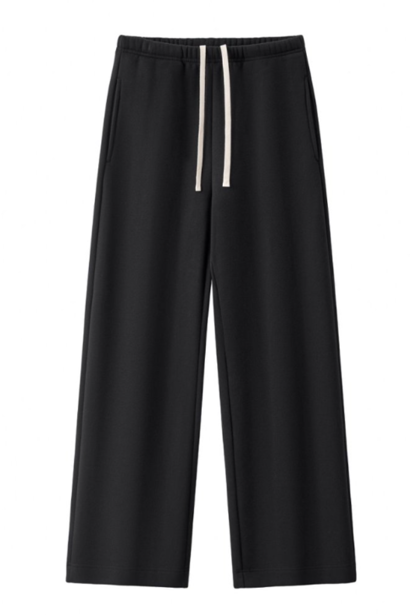Unisex Fall Drawstring Side Pocket Wide Leg Sweatpants