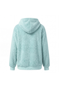 Women's Plush Long-Sleeve Drawstring Hoodie with Pet Pouch