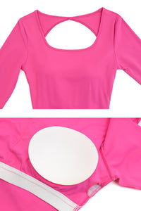 Women Back Twist Sport Crop Long Sleeve Shirt
