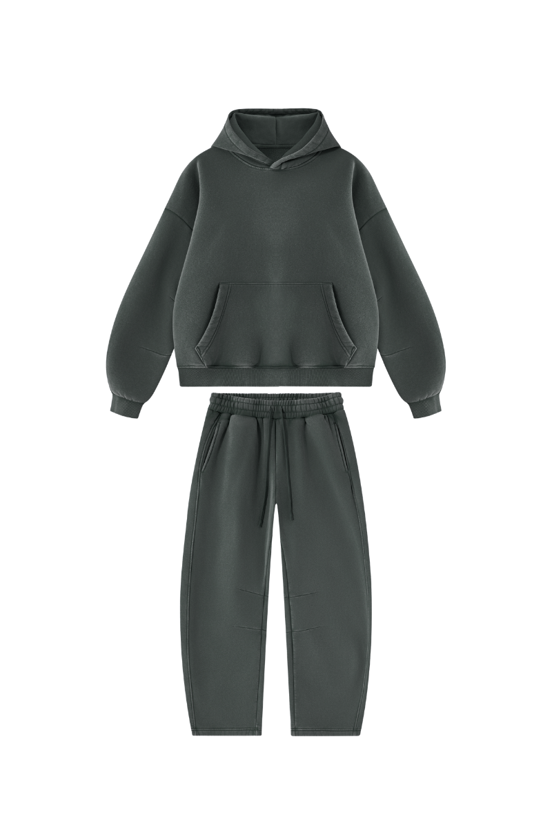 Unisex Fall Fleece Sets:Relaxed Hoodie And Sweatpants