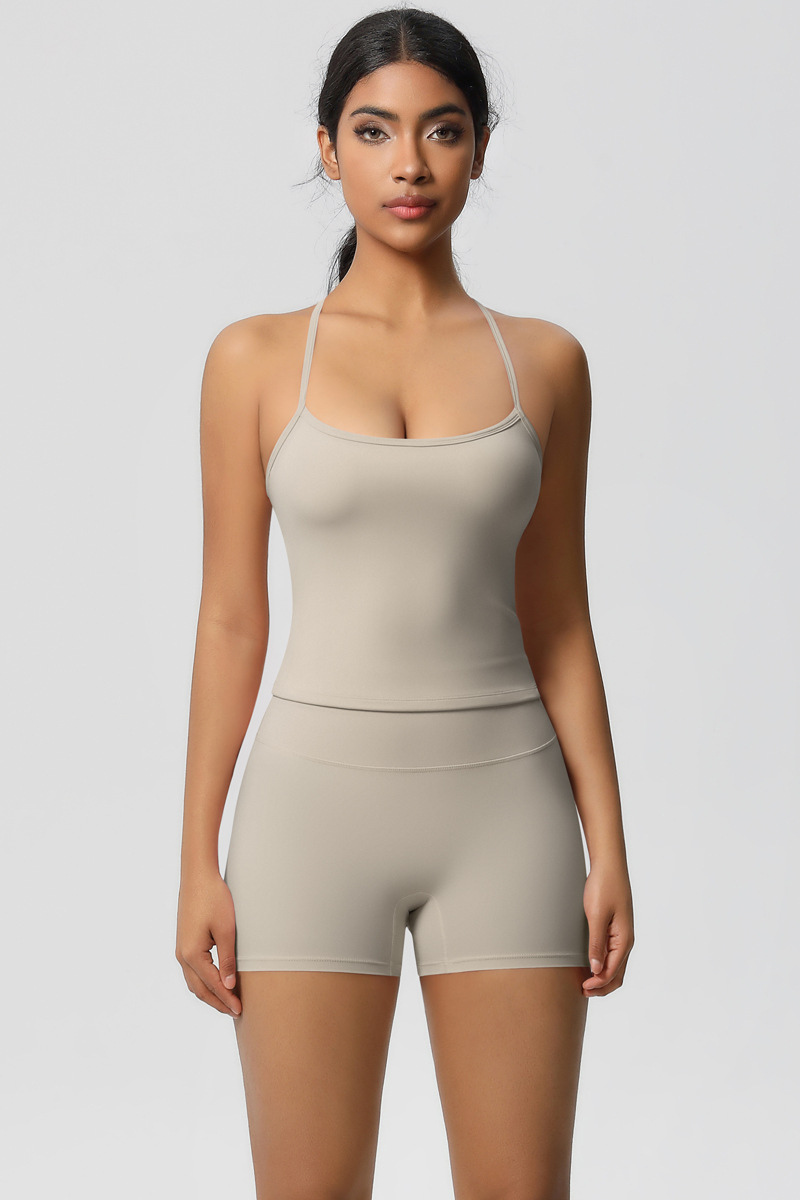 Women Workout Set: Quick Dry Sports Bra + High Waist Shorts