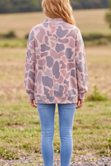 Women's Winter Camo Howdy Letter Mock Neck Sweatshirt