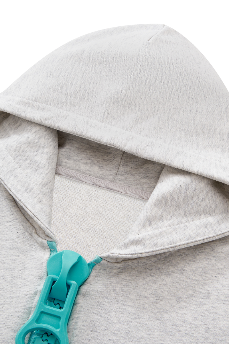Women Loungewear Color Block Big Tooth Zipper Hooded Jacket