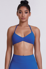 Women's Seamless Pleated Halterneck Sports Bra
