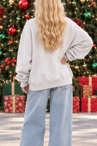 Women's Fall Christmas MERRY Applique Mockneck Sweatshirt