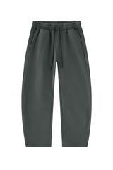 Unisex Fall Fleece Elastic Waist Curved Wide Leg Sweatpants