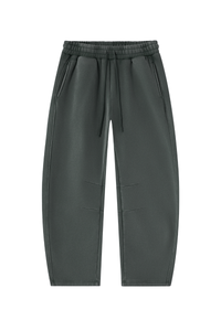 Unisex Fall Fleece Elastic Waist Curved Wide Leg Sweatpants