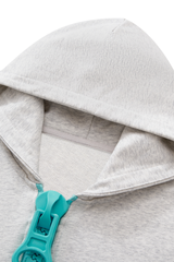 Unisex Color Block Big Tooth Zipper Hooded Loungewear Jacket