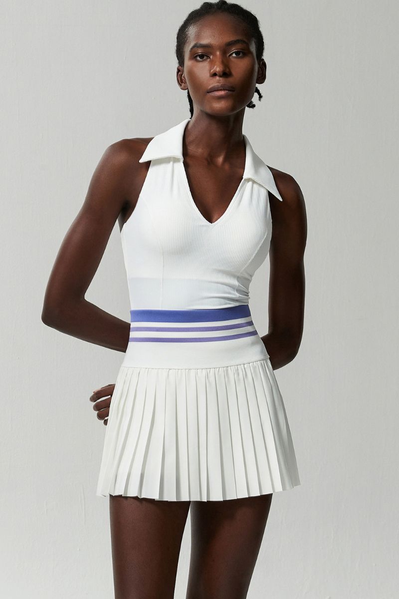Sports & Fitness V-neck quick-drying tennis skirt two-piece set
