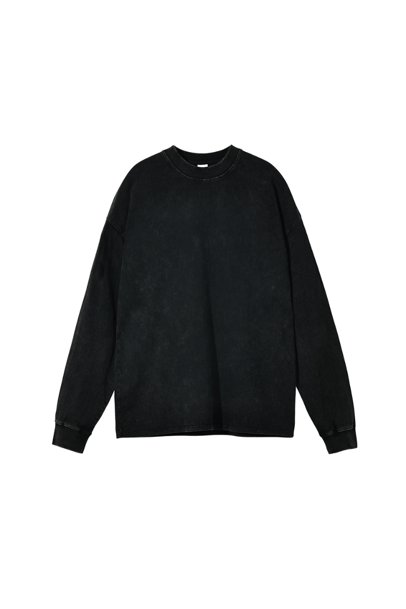 Unisex 100% Cotton Fall Vintage Washed Oversized Pullover