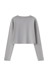 Women's 100% Cotton Washed Cropped Patchwork Cut Sweatshirt