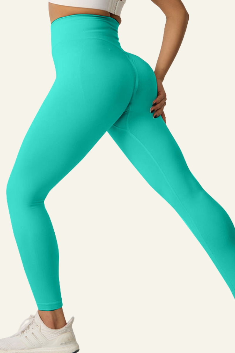 Women's High-waist Pleated Buttocks Lift Yoga Leggings