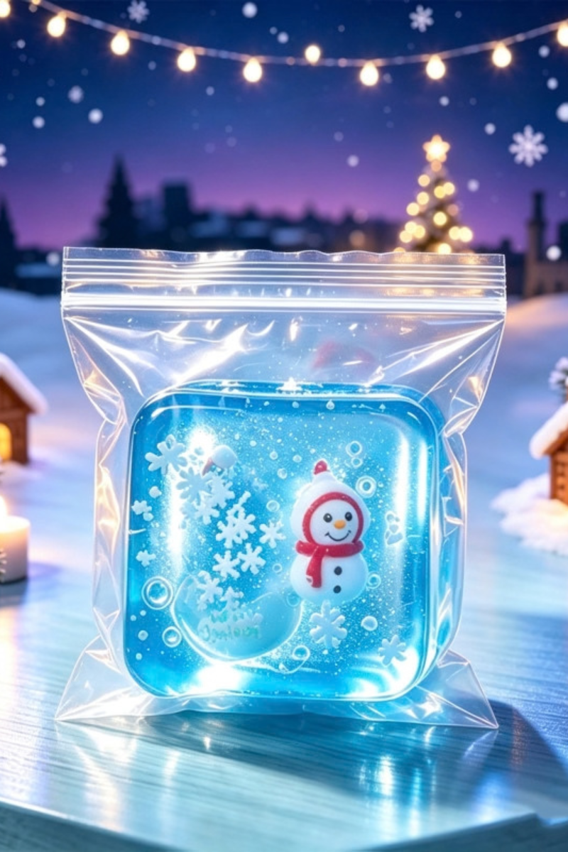 Christmas Magic Crystal Cube Squishy Fidget Toy OPP Bag Pack