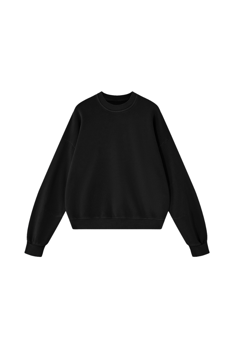 Unisex Fall 100% Cotton Streetwear Washed Relaxed Pullover