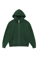 Unisex Fall 350G  Fleece Zip Up Relaxed  Solid Jacket