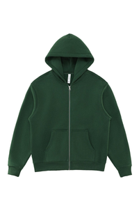 Unisex Fall 350G  Fleece Zip Up Relaxed  Solid Jacket