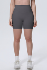 Women's Athletic High-Waisted Solid Yoga Shorts