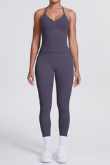 High-Waist Seamless Yoga Set - Halter Neck, Quick-Dry Fitness Outfit