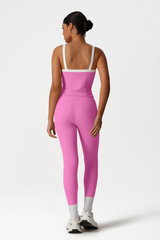 Women High-Waisted Color-Block Butt-Lifting Yoga Set: Vest + 9/10 Leggings