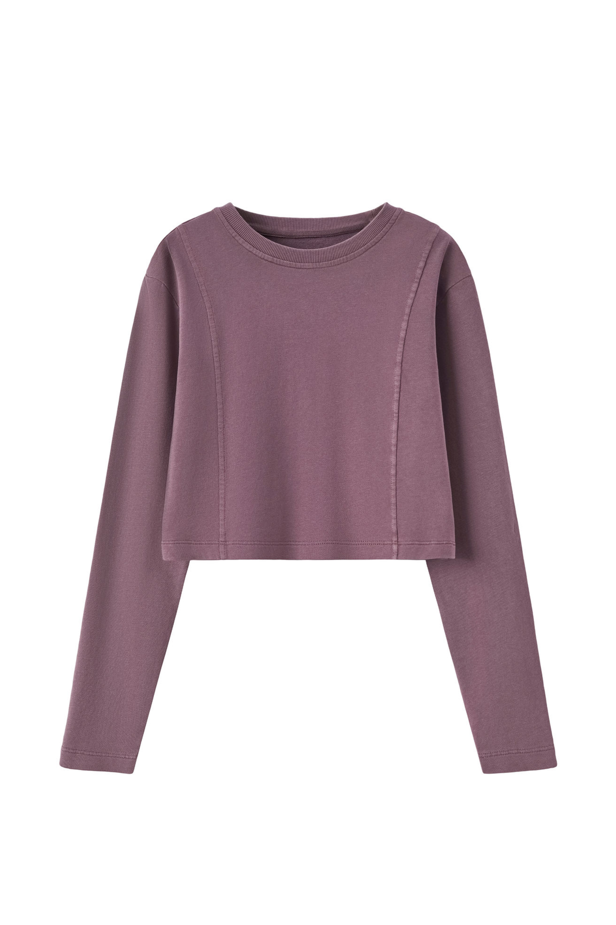 Women's 100% Cotton Washed Cropped Patchwork Cut Sweatshirt