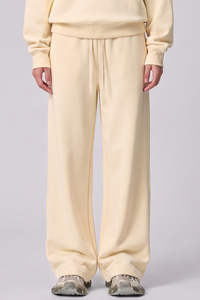 Unisex Fall Drawstring Side Pocket Wide Leg Sweatpants