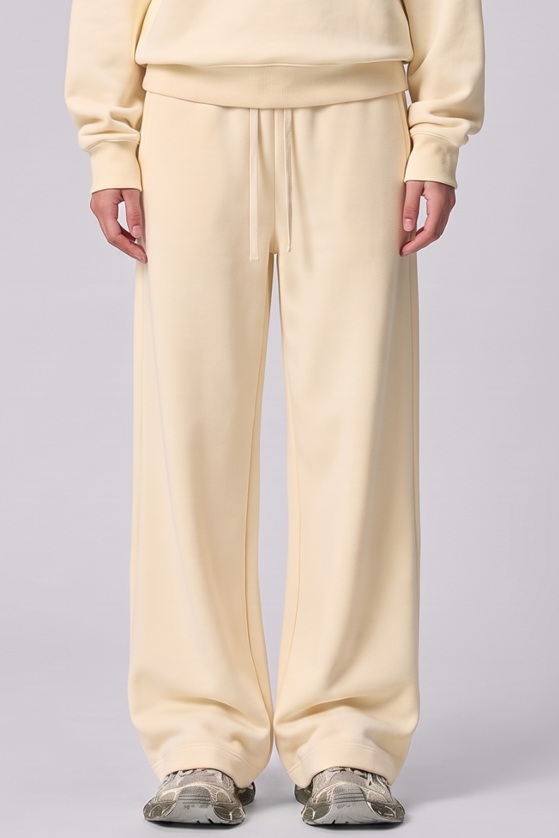 Unisex Fall Drawstring Side Pocket Wide Leg Sweatpants