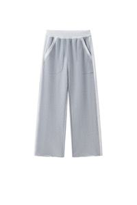Women's Fall 100% Cotton Contrast-Stitch Caual Sweatpants