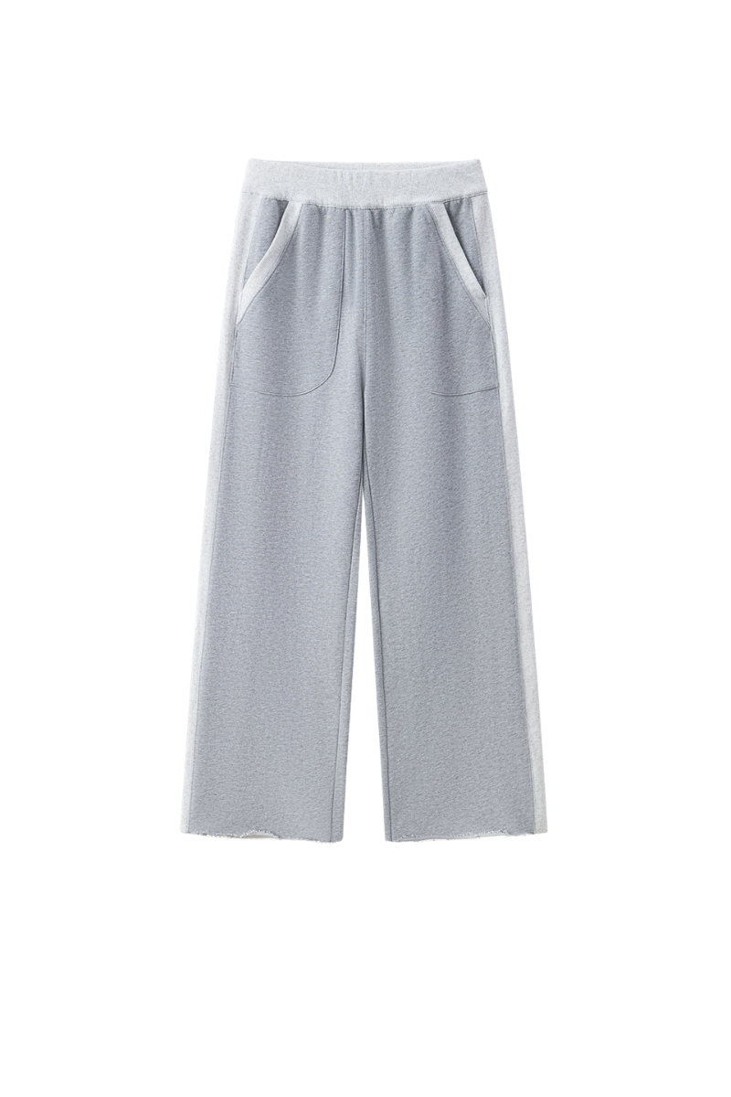 Women's Fall 100% Cotton Contrast-Stitch Caual Sweatpants