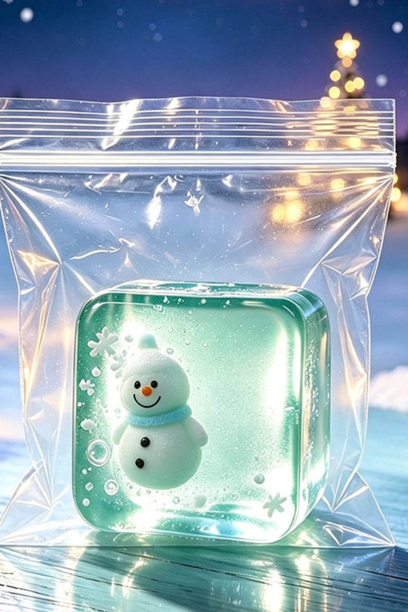 Christmas Magic Crystal Cube Squishy Fidget Toy OPP Bag Pack