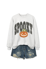 Women's Fall Pumpkin Polka Dot Halloween Multi‑Color Pullover