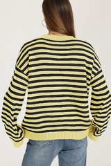 Women's Fall/Winter Knit Striped Knit Color Block Sweater