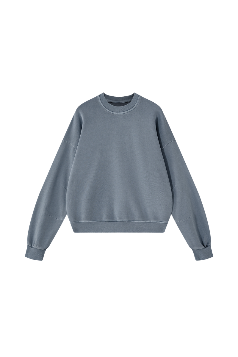 Men's Fall 100% Cotton Streetwear Washed Relaxed Pullover
