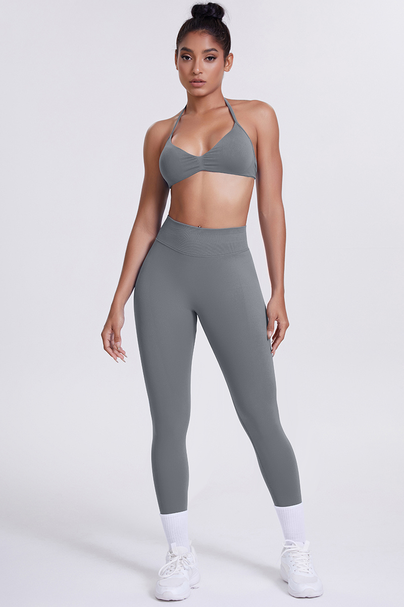 Women's Seamless Sports Bra Athletic Leggings Two-Piece Set