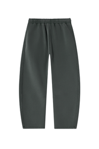 Unisex Fall Fleece Elastic Waist Curved Wide Leg Sweatpants