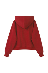 Women's Fall Cropped Relaxed Solid Sports Hoodie