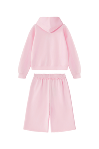 Men's 100% Cotton Loungewear Sets:Hooded Jacket &Mid Shorts