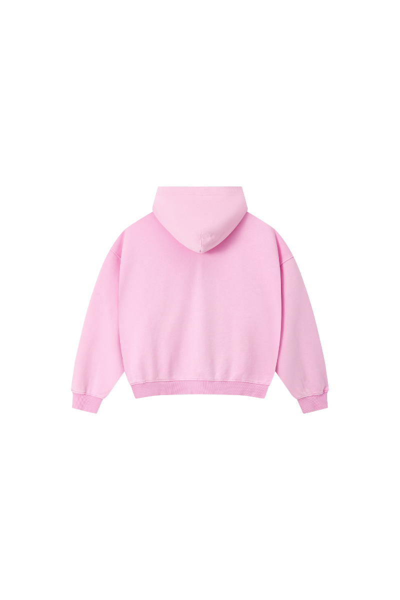 Women Fall 100% Cotton Retro Boxy Two-Way Zip Hooded Jacket