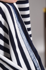 Plus Size Women's Fall Stripe Elastic Waistband Casual Pants