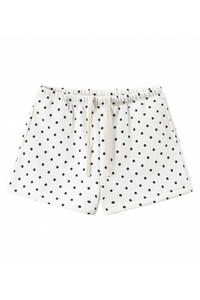 Unisex Fall Polka Dot Elastic Waist Drawstring Casual Shorts