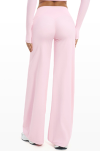 Women's High Waist V-Seam Butt Lifting Draped Wide Leg Pants