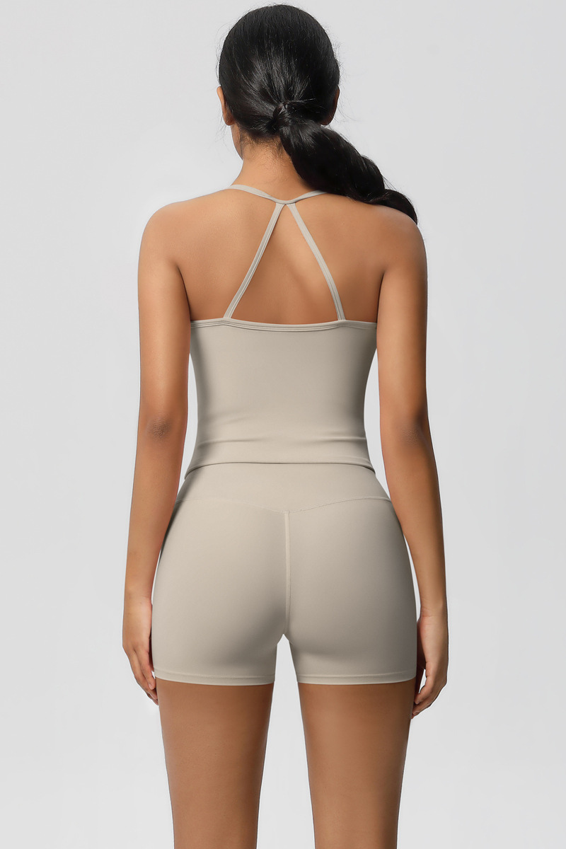 Women Workout Set: Quick Dry Sports Bra + High Waist Shorts